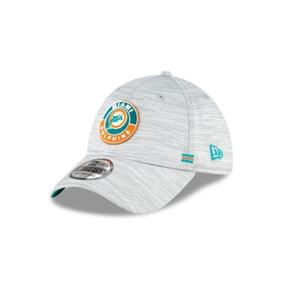Miami Dolphins Gorra | New Era NFL Fall Sideline Historic 39thirty Stretch Fit Cap Mexico - Grises